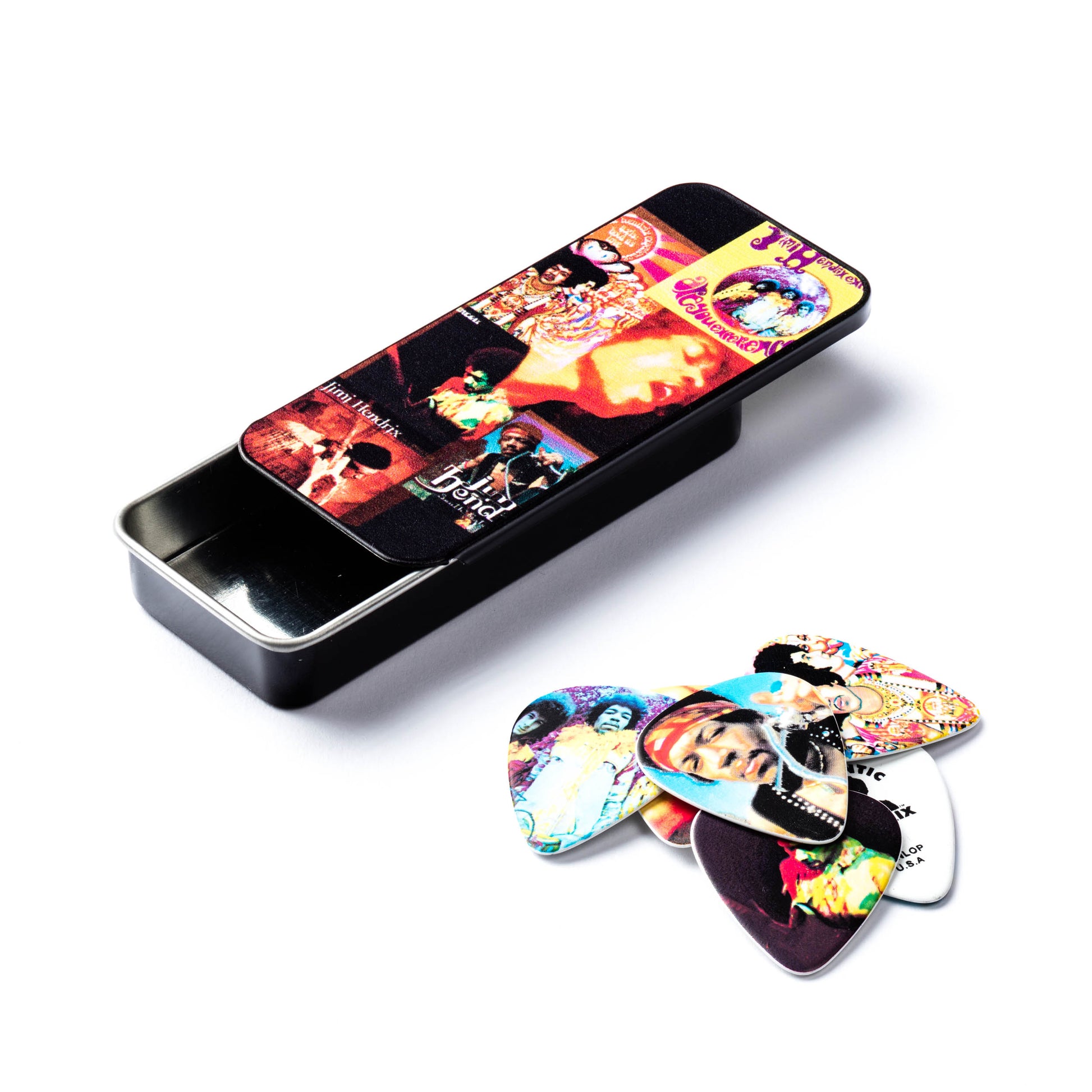 Jim Dunlop DUNLOP JIMI HENDRIX MONTAGE PICK TIN GUITAR PICK REFILL BOX HEAVY - JHPT08H