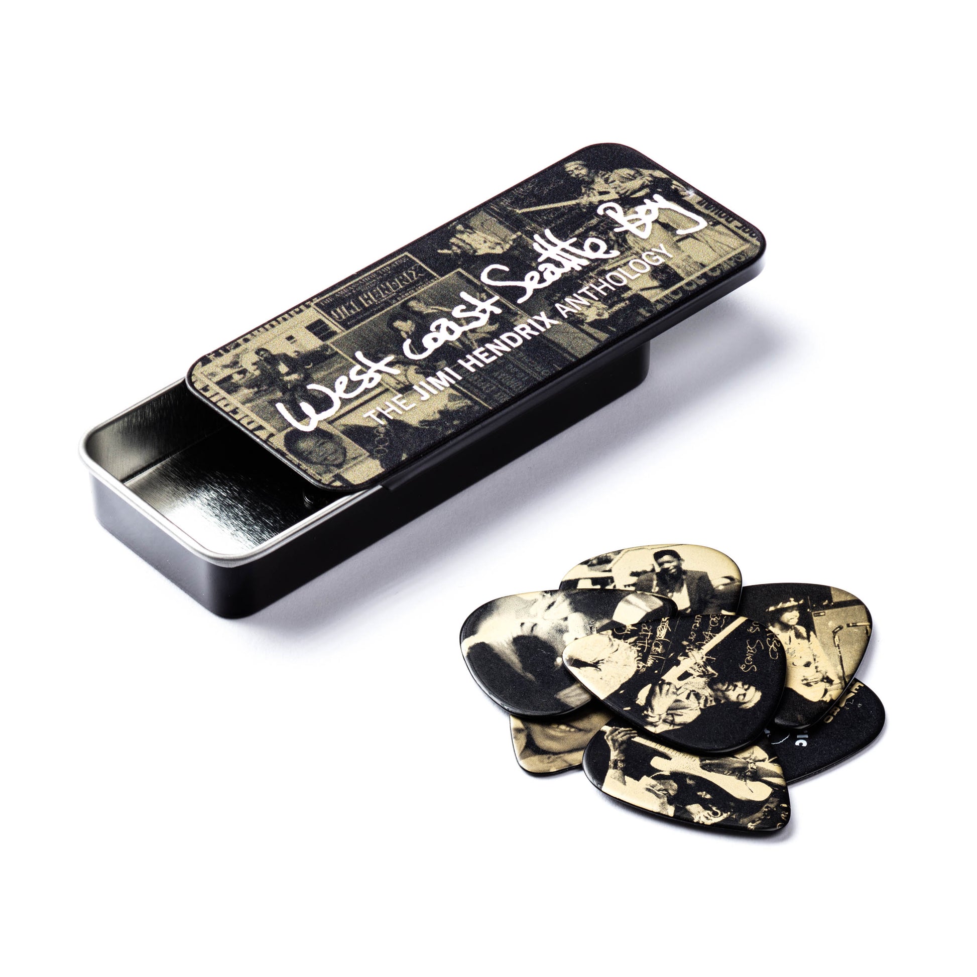 Jim Dunlop DUNLOP JIMI HENDRIX WEST COAST BOY PICK TIN GUITAR PICK REFILL BOX HEAVY - JHPT10H