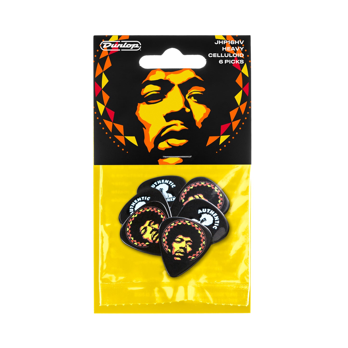 Jim Dunlop DUNLOP JIMI HENDRIX '69 PSYCH SERIES AURA MANDALA GUITAR PICK PLAYER'S PACK HEAVY 06-PACK - JHP16HV