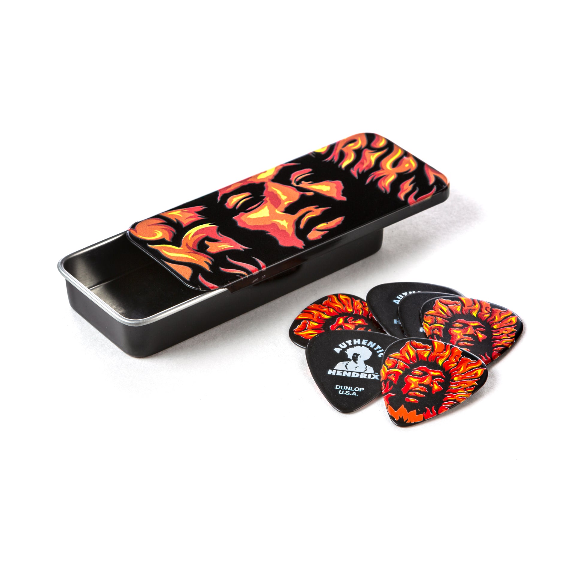Jim Dunlop DUNLOP JIMI HENDRIX VOODOO FIRE PICK TIN GUITAR PICK REFILL BOX HEAVY - JHPT14H