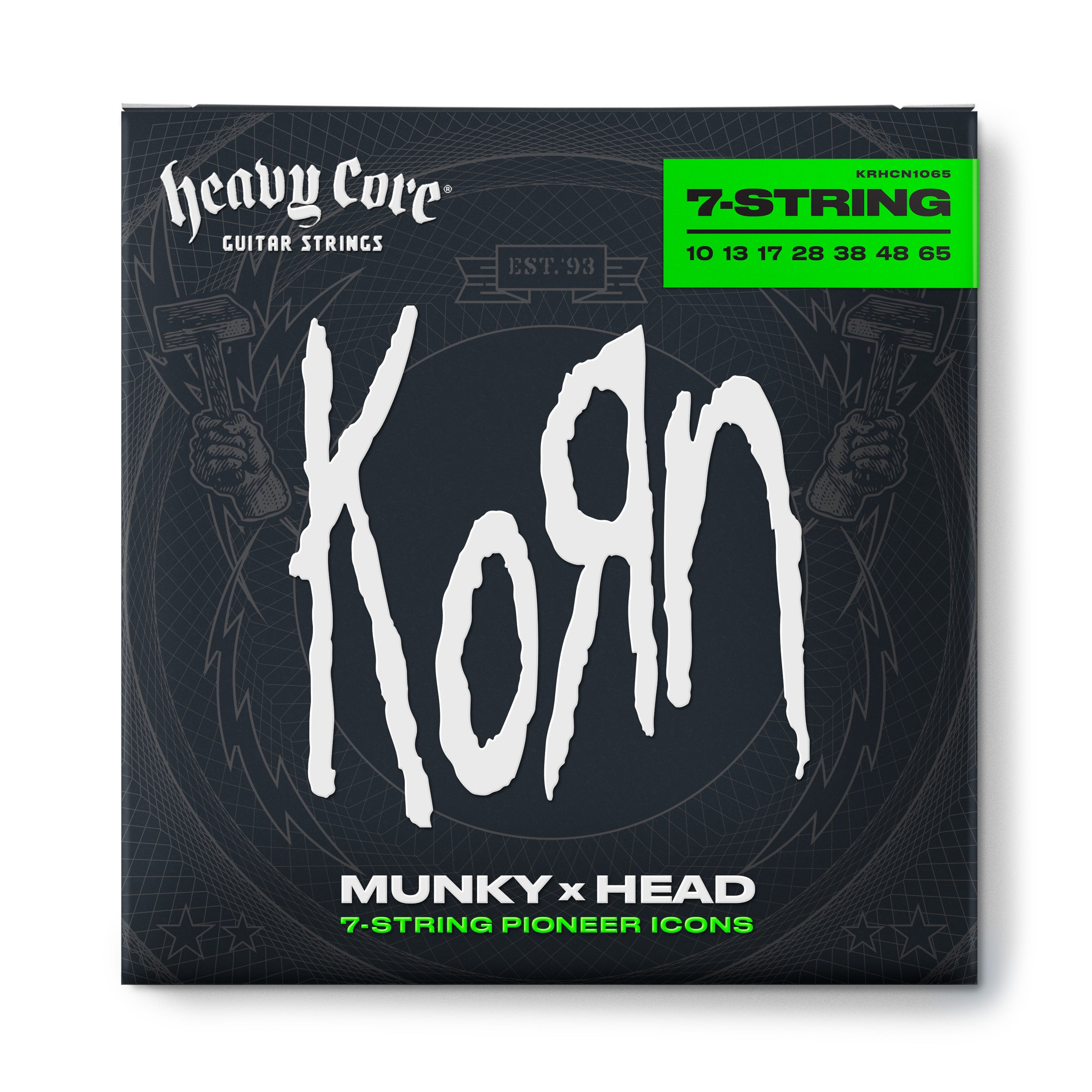 DUNLOP KORN HEAVY CORE ELECTRIC GUITAR 07-STRING SET - 10-65