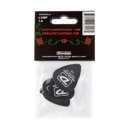 Jim Dunlop DUNLOP LUCKY 13 ASSORTMENT 1 - 1.0mm GUITAR PICK PLAYER'S PACK 06-PACK - L13BP100
