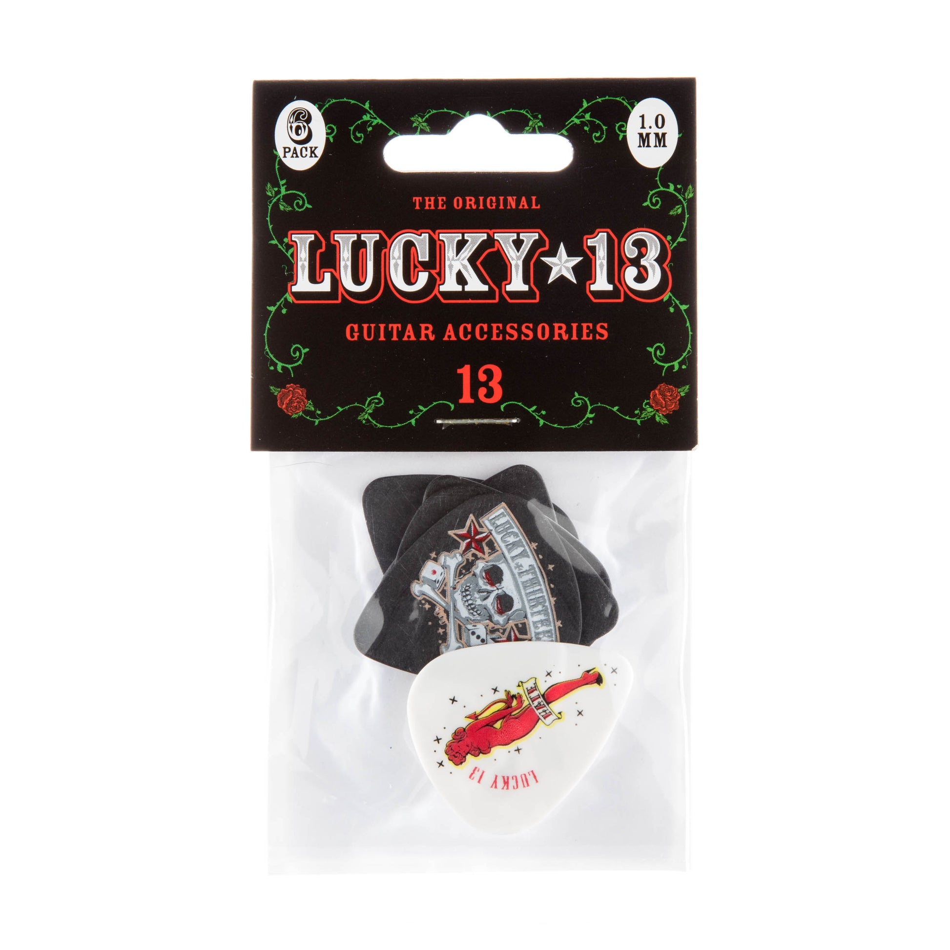 Jim Dunlop DUNLOP LUCKY 13 ASSORTMENT 1 - 1.0mm GUITAR PICK PLAYER'S PACK 06-PACK - L13BP100