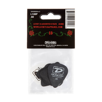 Jim Dunlop DUNLOP LUCKY 13 ASSORTMENT 1 - .60mm GUITAR PICK PLAYER'S PACK 06-PACK - L13BP060