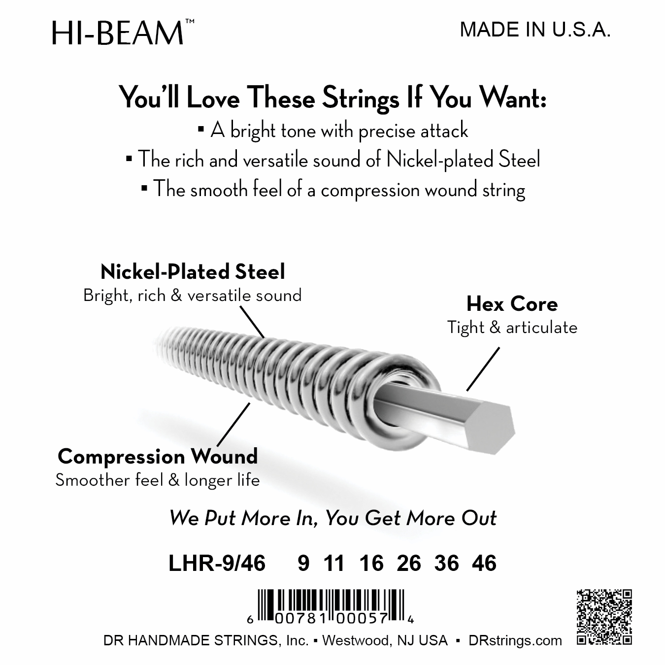 DR Strings DR HI-BEAM Electric Guitar String Set - 09-46 Light-Heavy LHR-9