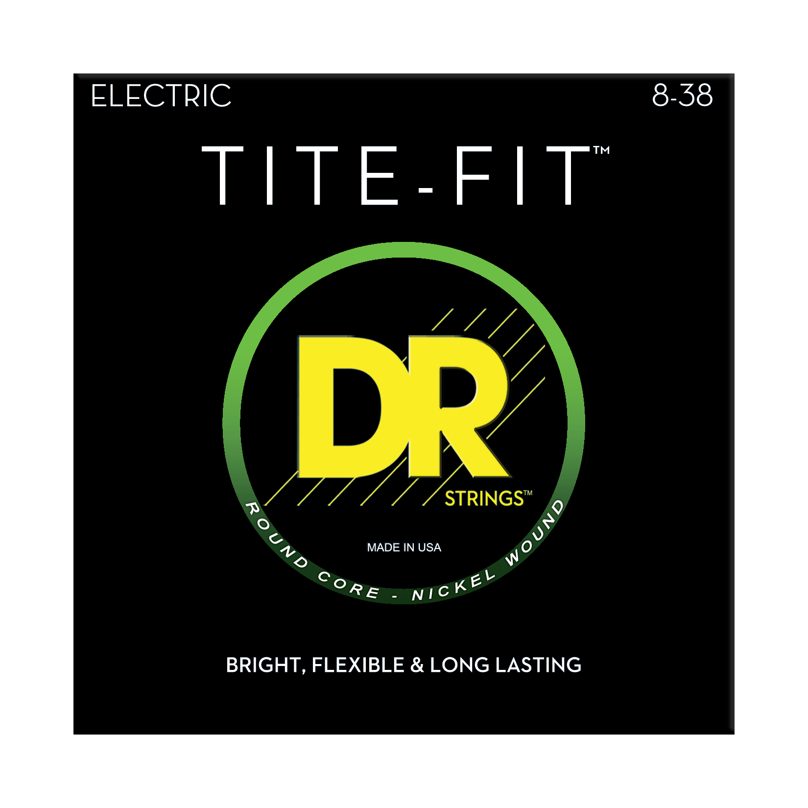DR Strings DR TITE-FIT Nickel Plated Steel Electric Guitar String Set - 08-38 Light-Light LLT-8