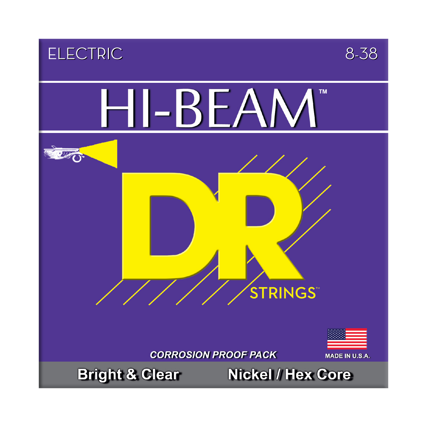 DR Strings DR HI-BEAM Electric Guitar String Set - 08-38 Light-Light LLTR-8