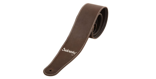 Warwick Sadowsky MetroLine Genuine Leather Bass Strap - Brown w/ Silver Embossing - LS B SML GL BR BS