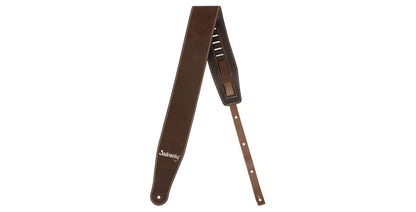 Warwick Sadowsky MetroLine Genuine Leather Bass Strap - Brown w/ Silver Embossing - LS B SML GL BR BS