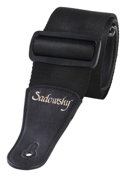 Warwick Sadowsky Nylon Bass Strap - Black w/ Gold Embossing - LS B S NYL BK G