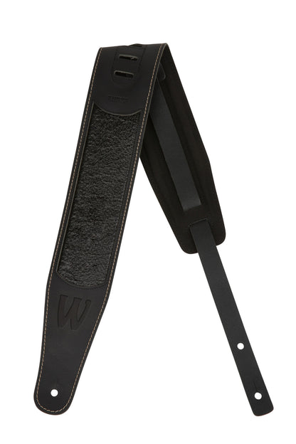 Warwick Warwick MasterBuilt Genuine Leather Bass Strap - Black w/ Blind Embossing - LS B WMB GL BK BB