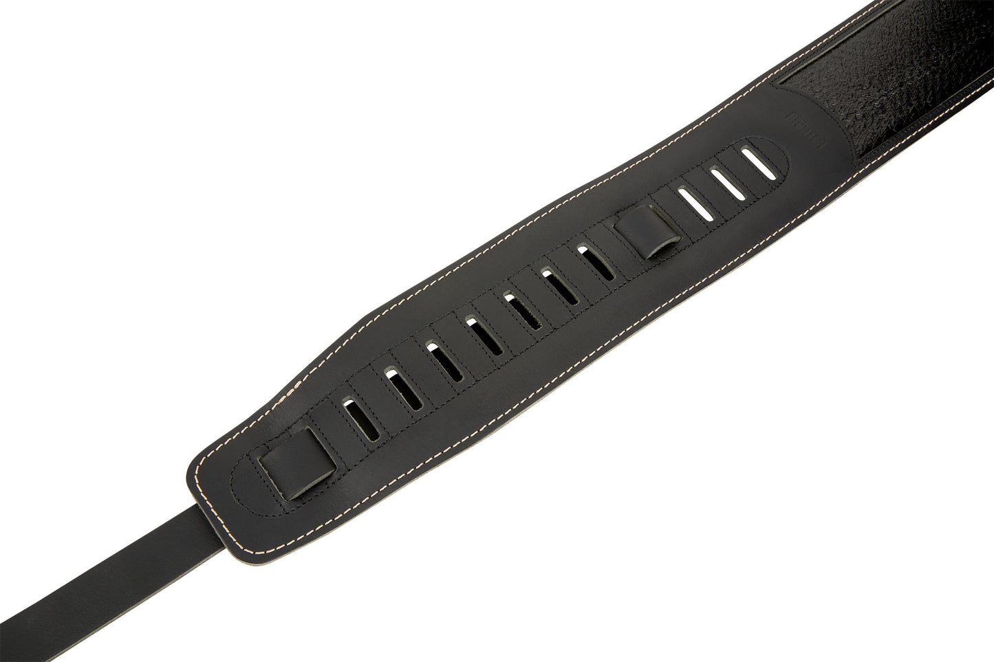 Warwick Warwick MasterBuilt Genuine Leather Bass Strap - Black w/ Blind Embossing - LS B WMB GL BK BB