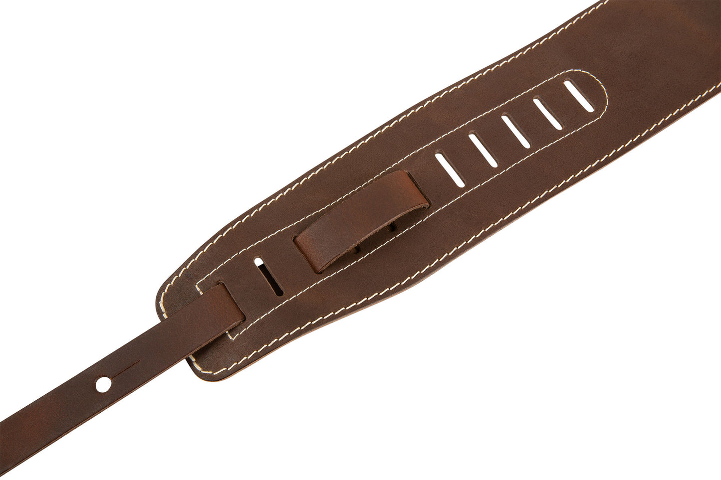 Warwick Warwick TeamBuilt Genuine Leather Bass Strap - Brown w/ Silver Embossing - LS B WTB GL BR BS