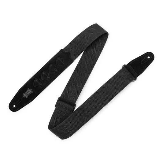 Levy's Leathers Levy's Cotton Pick Holder 2" Guitar Strap - MC2PH-BLK