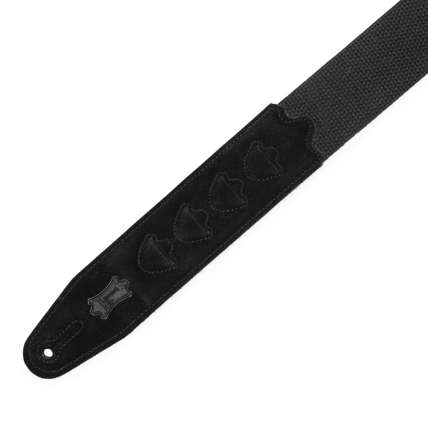 Levy's Leathers Levy's Cotton Pick Holder 2" Guitar Strap - MC2PH-BLK