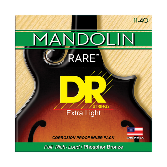 DR Strings DR RARE Phosphor Bronze Mandolin String Set - 11-40 Custom Light MD-11
