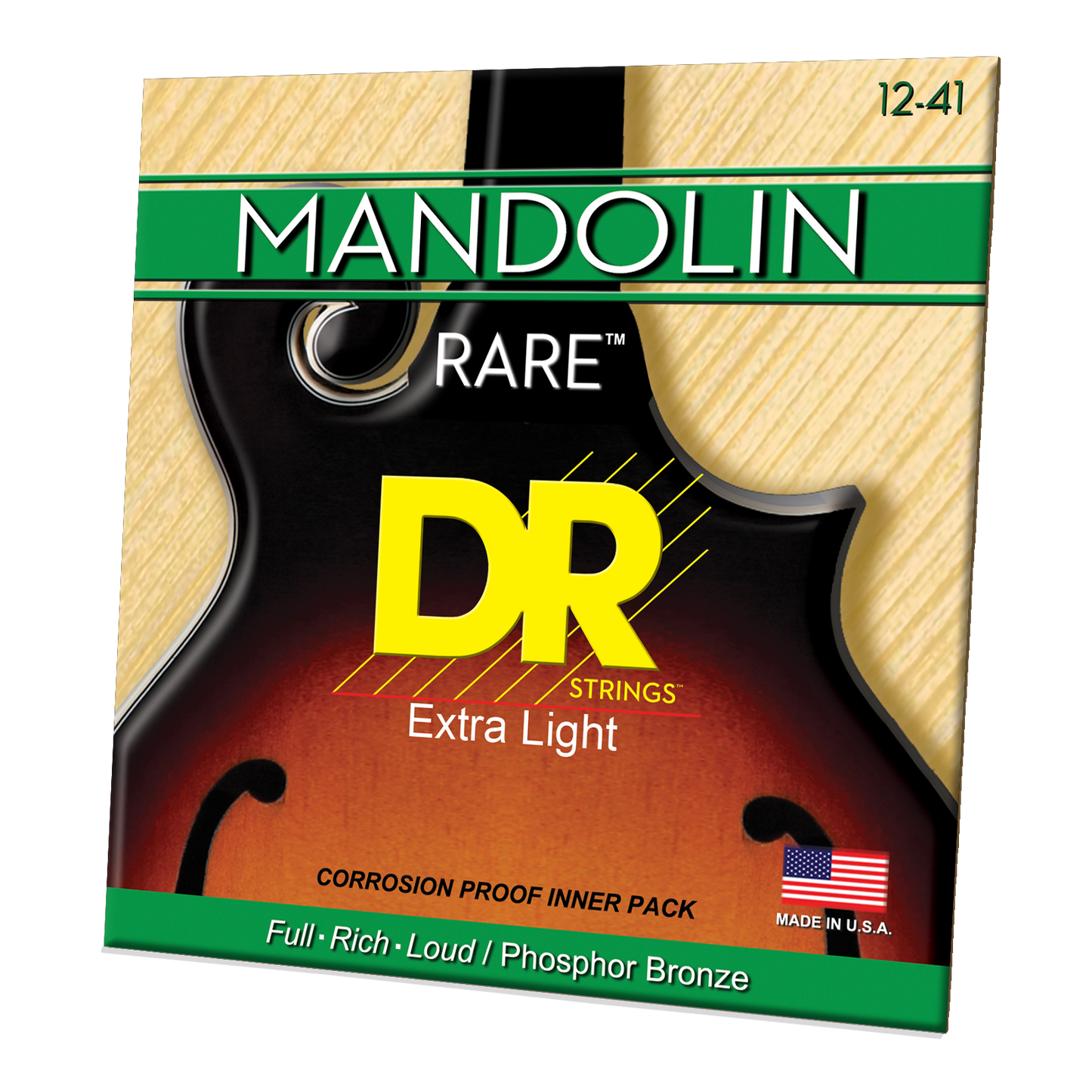 DR Strings DR RARE Phosphor Bronze Mandolin String Set - 12-41 Heavy MD-12