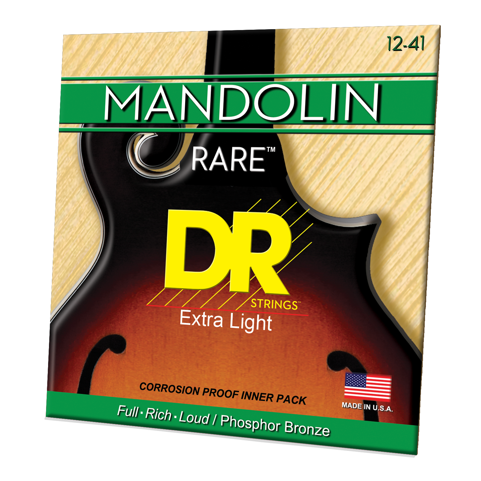 DR Strings DR RARE Phosphor Bronze Mandolin String Set - 12-41 Heavy MD-12