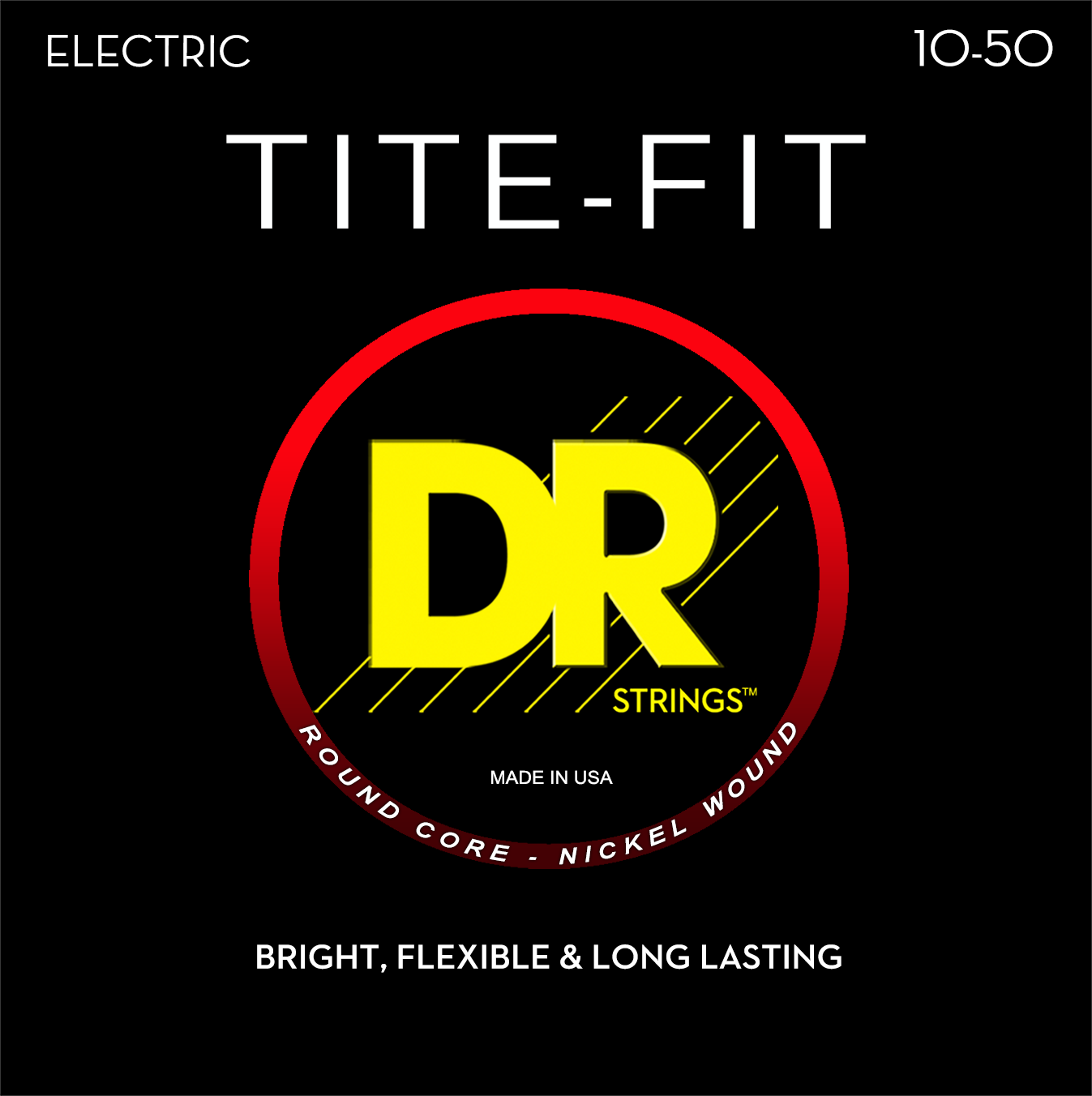 DR Strings DR TITE-FIT Nickel Plated Steel Electric Guitar String Set - 10-50 Medium-Heavy MH-10