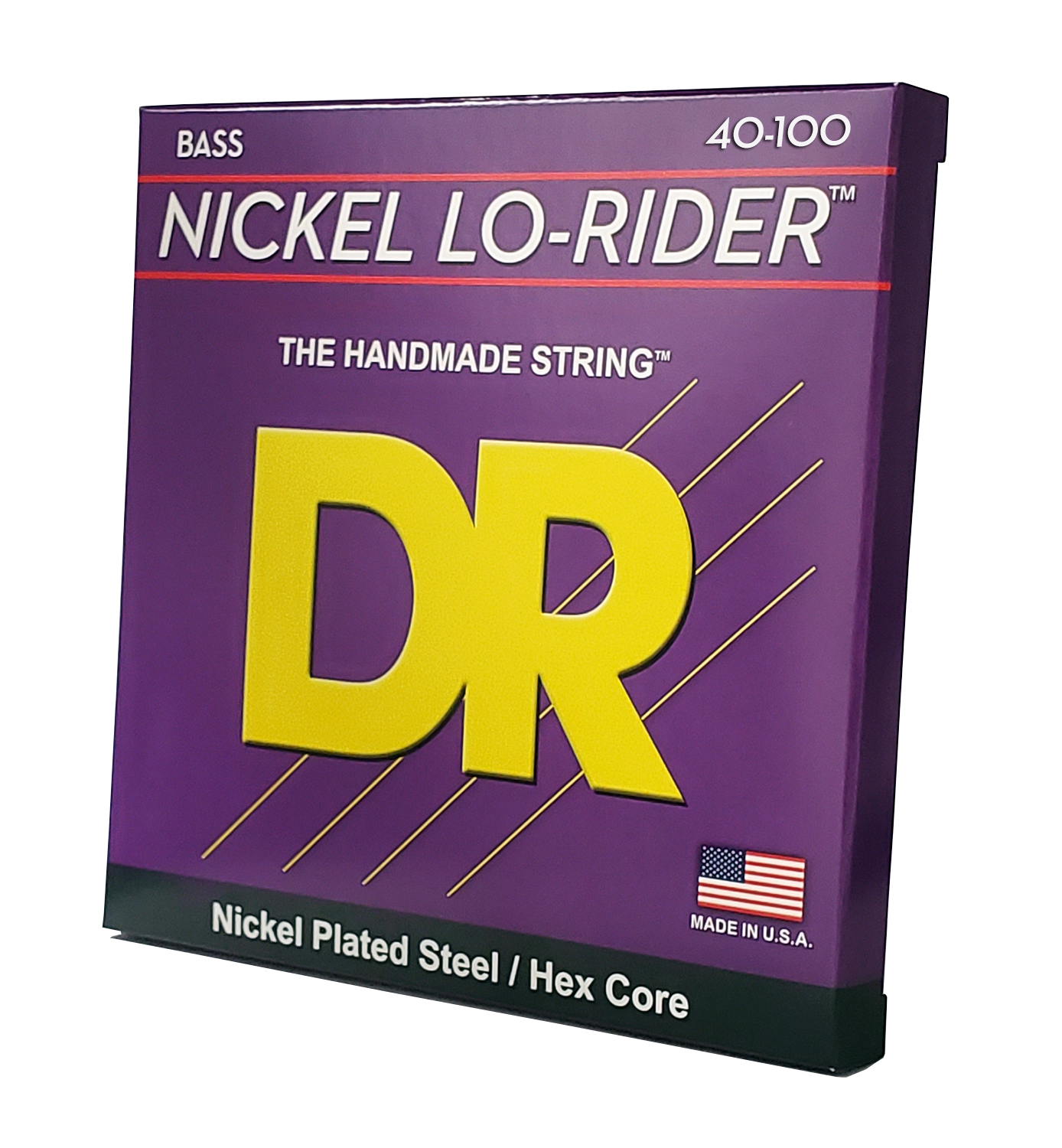 DR Strings DR Nickel Lo-Rider Nickel Plated Steel Electric Bass Strings Long Scale Set - 4-String 40-100 Light NLH-40