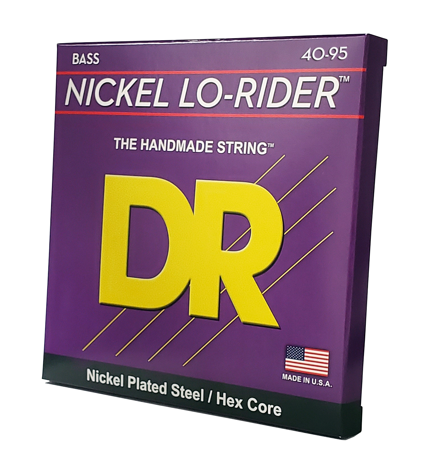 DR Strings DR Nickel Lo-Rider Nickel Plated Steel Electric Bass Strings Long Scale Set - 4-String 40-095 Light-Light NLLH-40