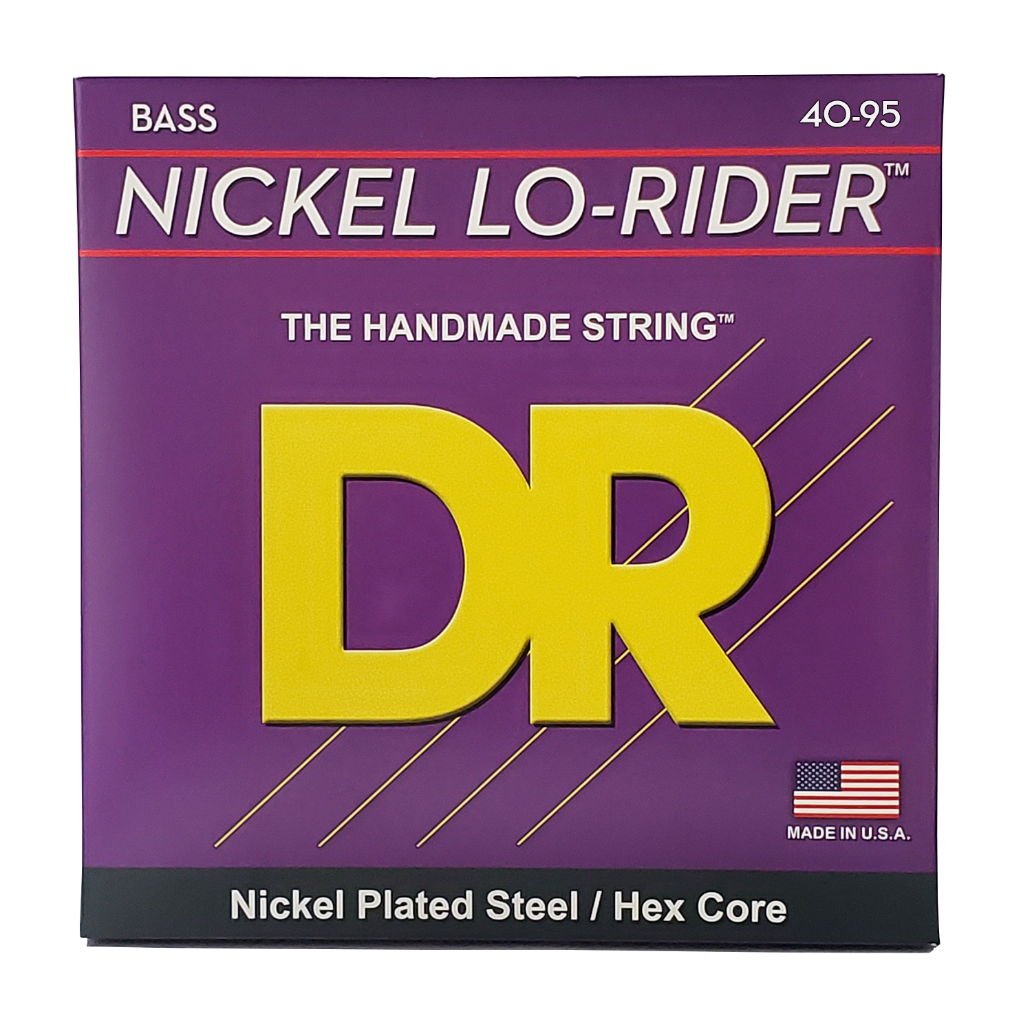 DR Strings DR Nickel Lo-Rider Nickel Plated Steel Electric Bass Strings Long Scale Set - 4-String 40-095 Light-Light NLLH-40