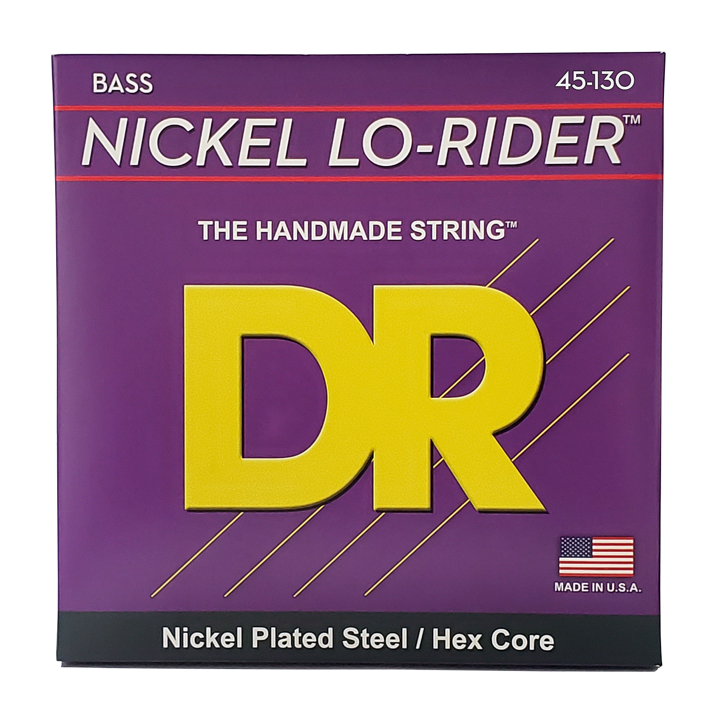 DR Strings DR Nickel Lo-Rider Nickel Plated Steel Electric Bass Strings Long Scale Set - 5-String 45-130 Medium NMH5-130