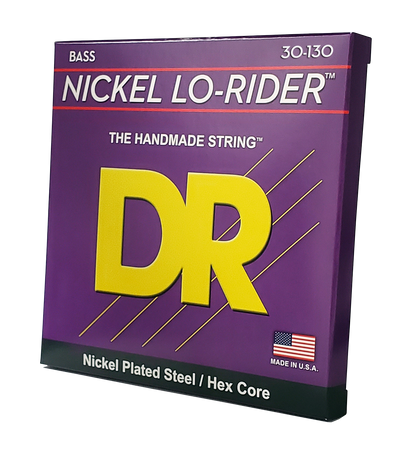 DR Strings DR Nickel Lo-Rider Nickel Plated Steel Electric Bass Strings Long Scale Set - 6-String 30-130 Medium NMH6-130