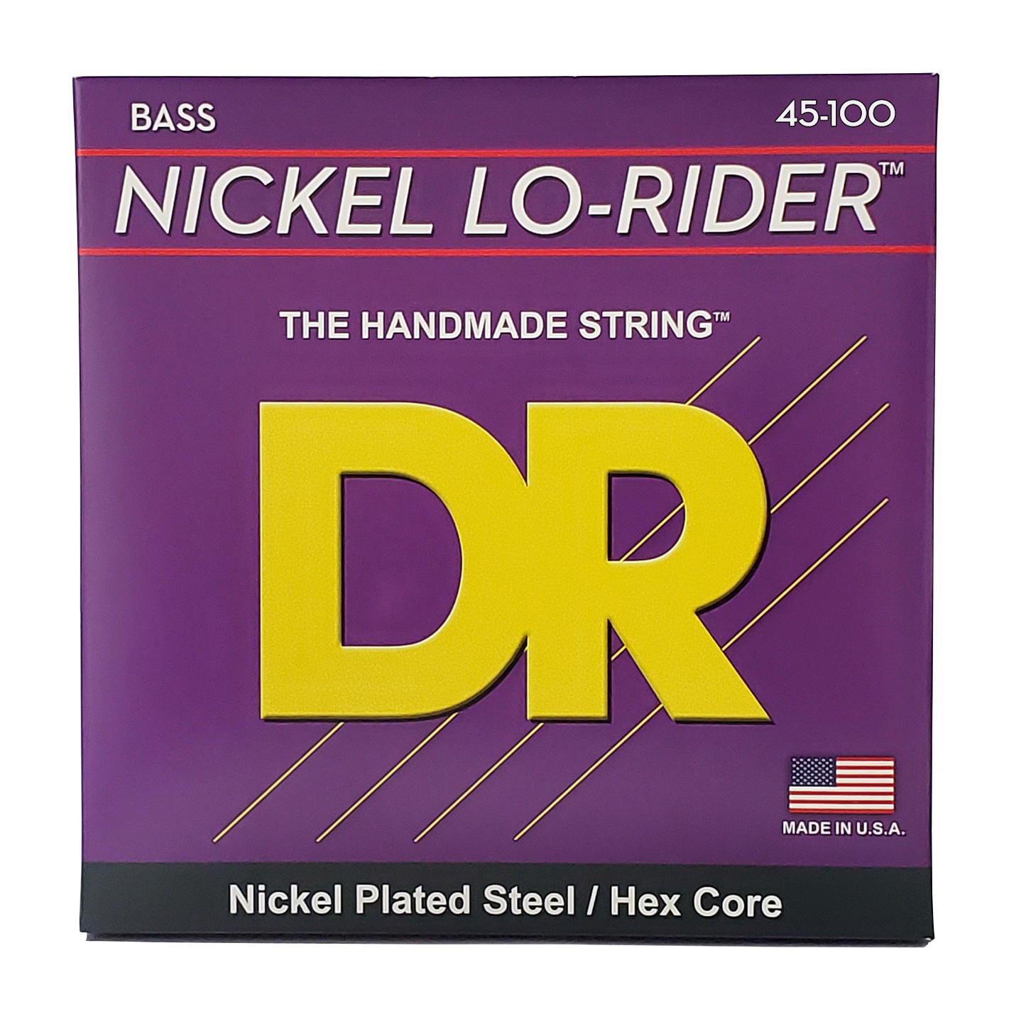 DR Strings DR Nickel Lo-Rider Nickel Plated Steel Electric Bass Strings Long Scale Set - 4-String 45-100 Medium-Light NMLH-45