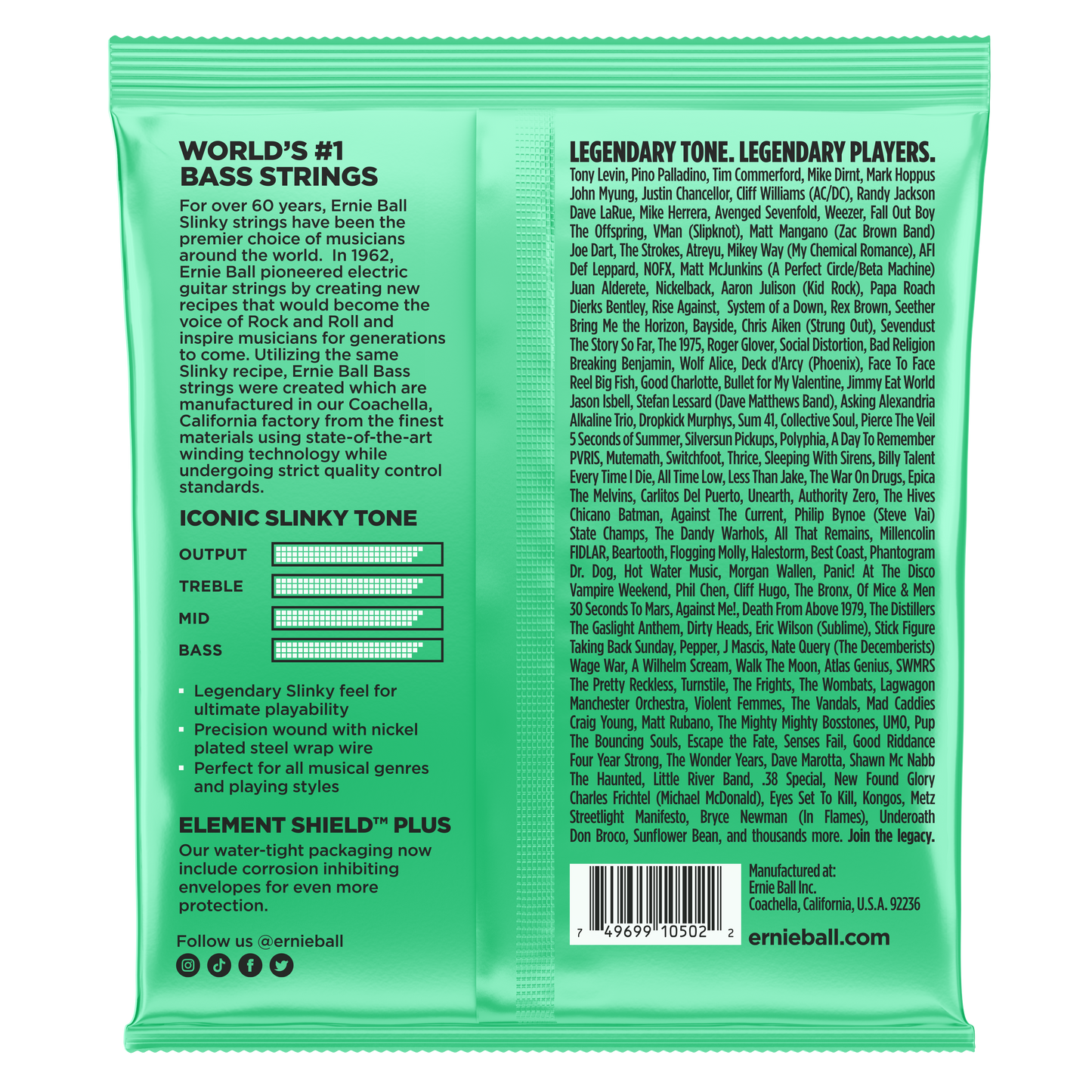 Ernie Ball Ernie Ball Slinky Nickel Wound Bass Strings Long Scale - 4-String 40-100 Hyper Slinky 2841