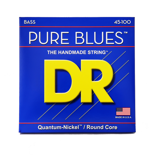 DR Strings DR Pure Blues Quantum-Nickel Electric Bass Strings Long Scale Set - 4-String 45-100 Medium-Light PB-45/100