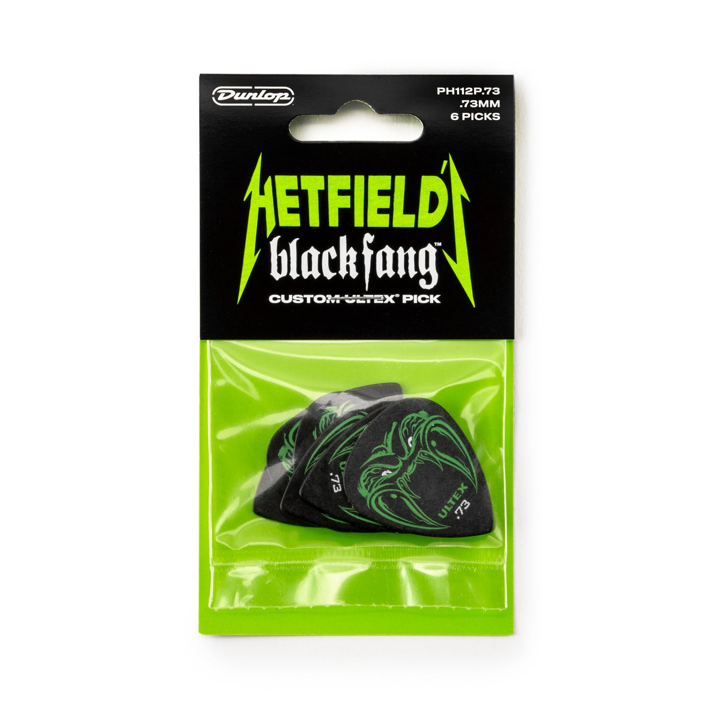Jim Dunlop DUNLOP HETFIELD'S BLACK FANG .73mm GUITAR PICK PLAYER'S PACK 06-PACK - PH112P73
