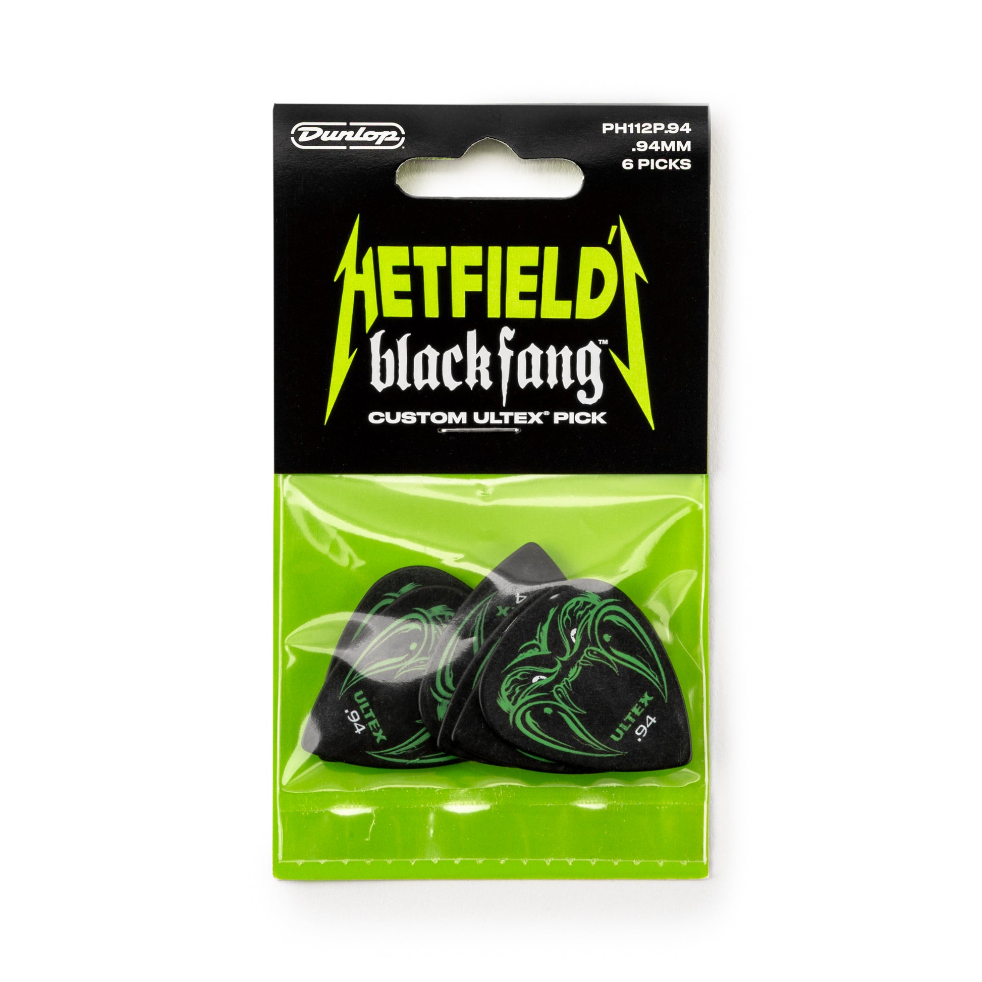 Jim Dunlop DUNLOP HETFIELD'S BLACK FANG .94mm GUITAR PICK PLAYER'S PACK 06-PACK - PH112P94