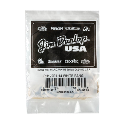 Jim Dunlop DUNLOP HETFIELD'S WHITE FANG 1.14mm CUSTOM FLOW GUITAR PICK REFILL BAG 24-PACK - PH122R114