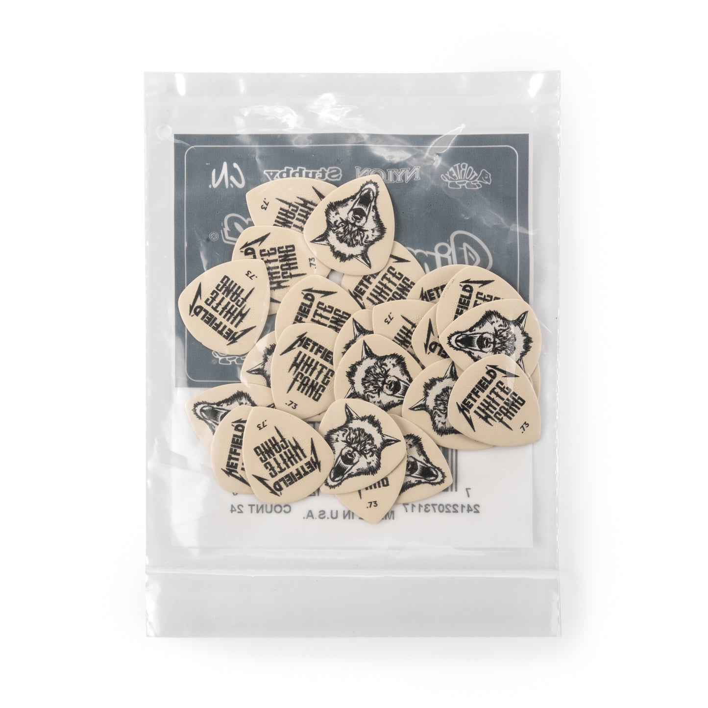 Jim Dunlop DUNLOP HETFIELD'S WHITE FANG .73mm CUSTOM FLOW GUITAR PICK REFILL BAG 24-PACK - PH122R073