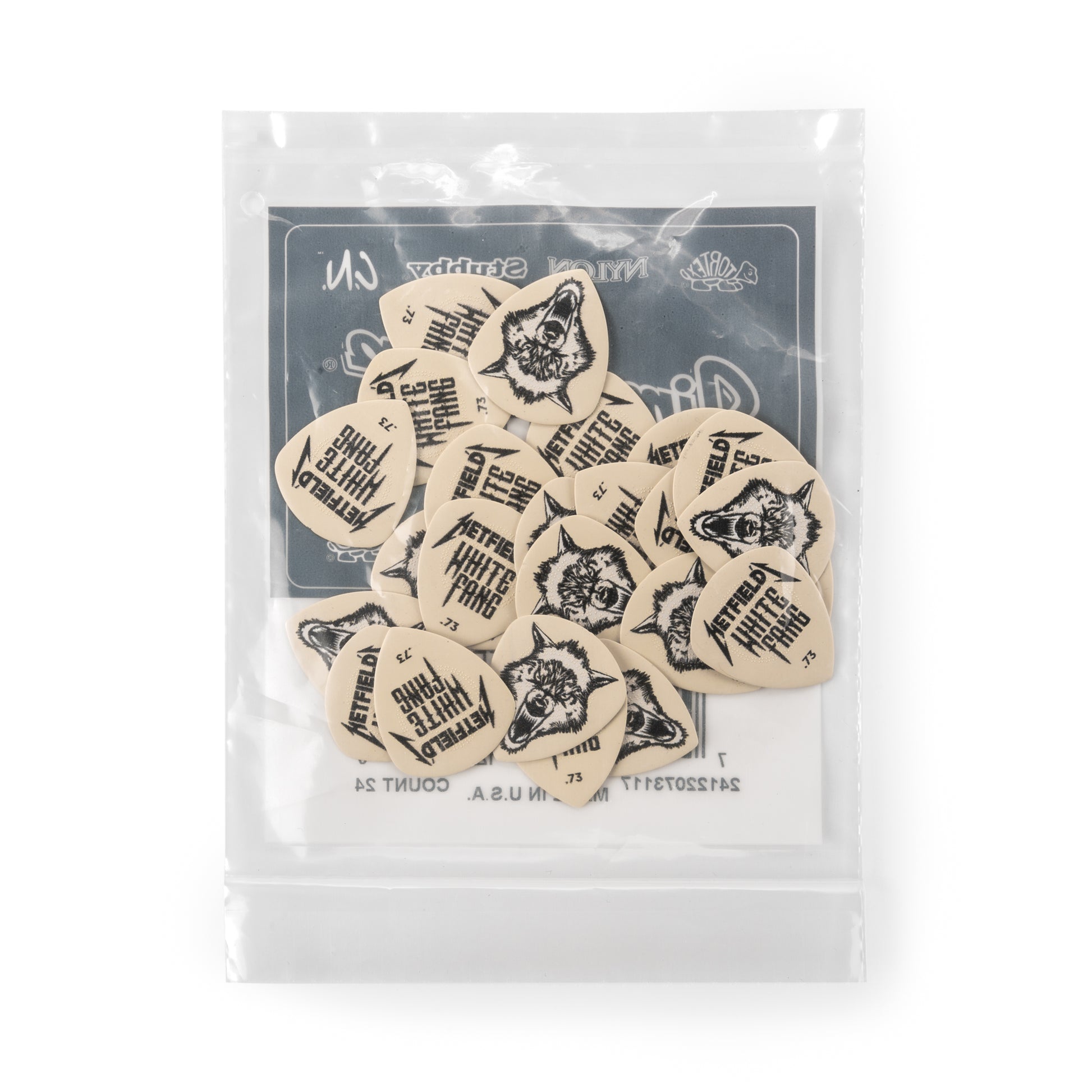 Jim Dunlop DUNLOP HETFIELD'S WHITE FANG .73mm CUSTOM FLOW GUITAR PICK REFILL BAG 24-PACK - PH122R073
