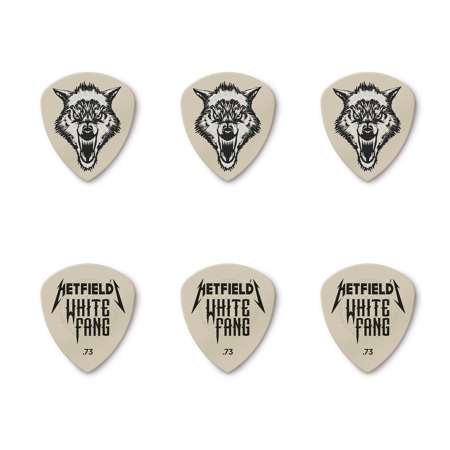 Jim Dunlop DUNLOP HETFIELD'S WHITE FANG .73mm PICK TIN GUITAR PICK REFILL BOX - PH122T073