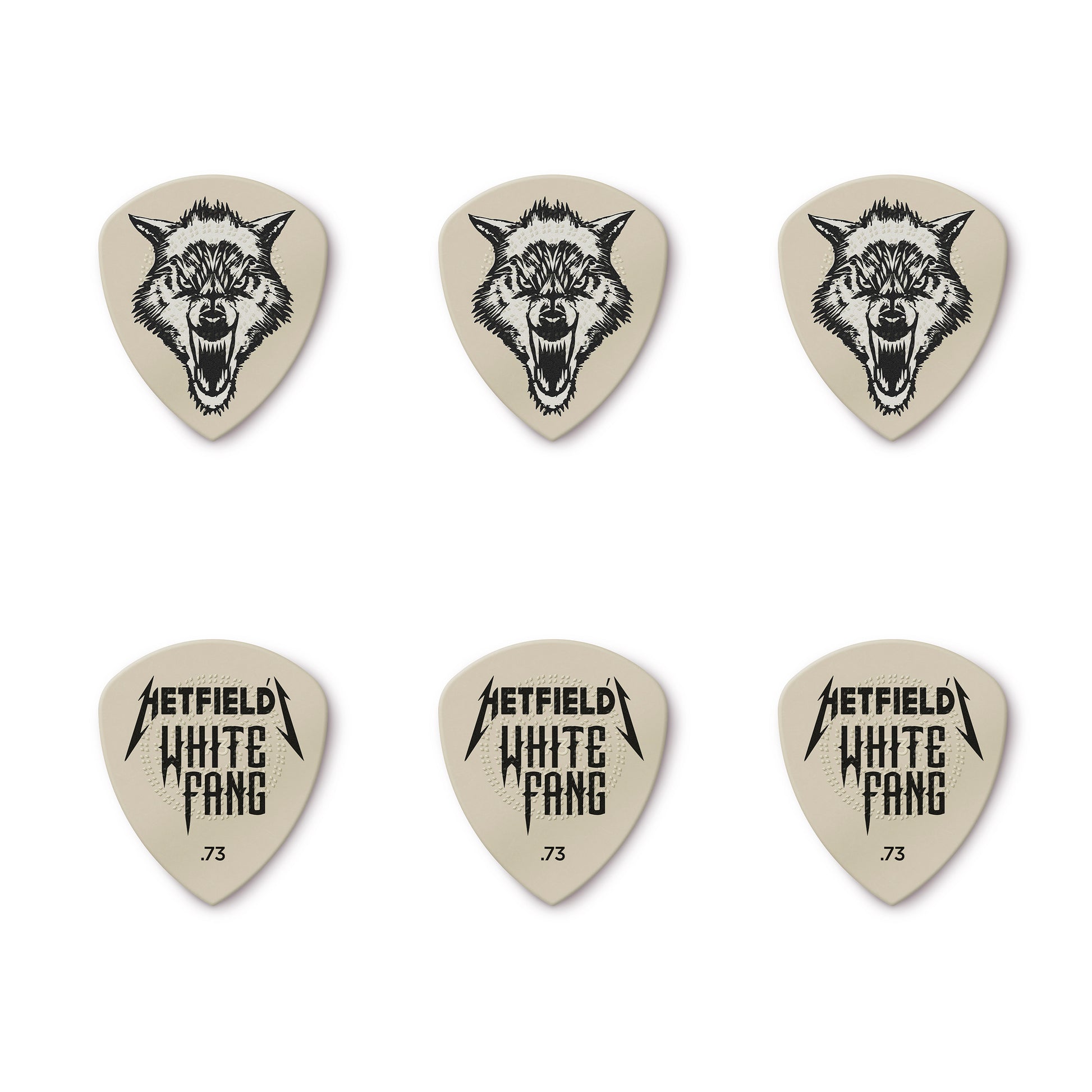 Jim Dunlop DUNLOP HETFIELD'S WHITE FANG .73mm PICK TIN GUITAR PICK REFILL BOX - PH122T073