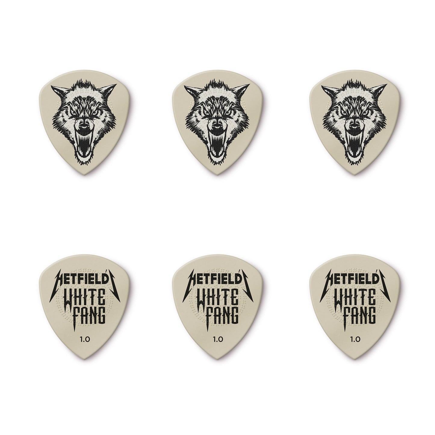 Jim Dunlop DUNLOP HETFIELD'S WHITE FANG 1.0mm PICK TIN GUITAR PICK REFILL BOX - PH122T100