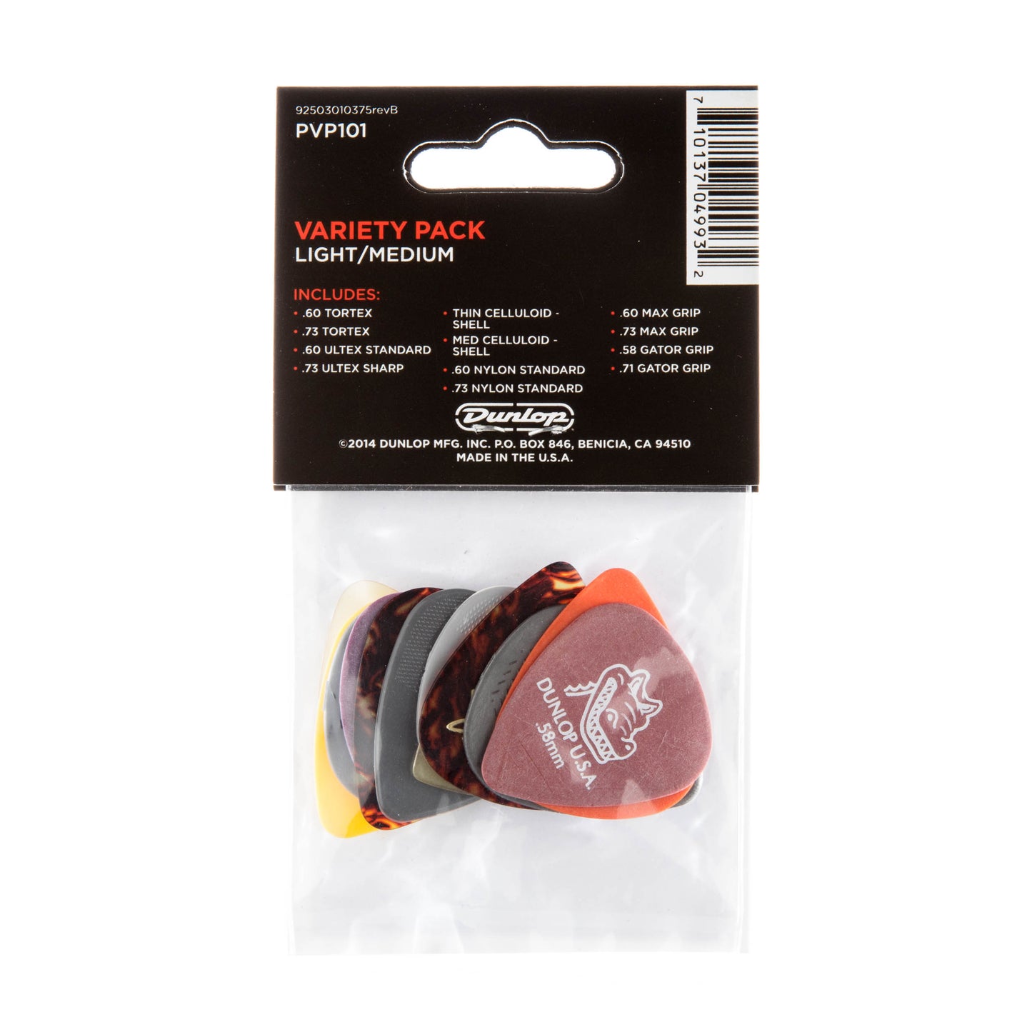 Jim Dunlop DUNLOP VARIETY PACK GUITAR PICK PLAYER'S PACK 12-PACK LIGHT/MEDIUM - PVP101