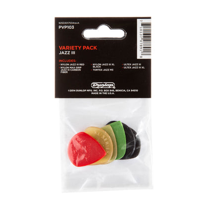 Jim Dunlop DUNLOP JAZZ III VARIETY PACK GUITAR PICK PLAYER'S PACK 06-PACK - PVP103