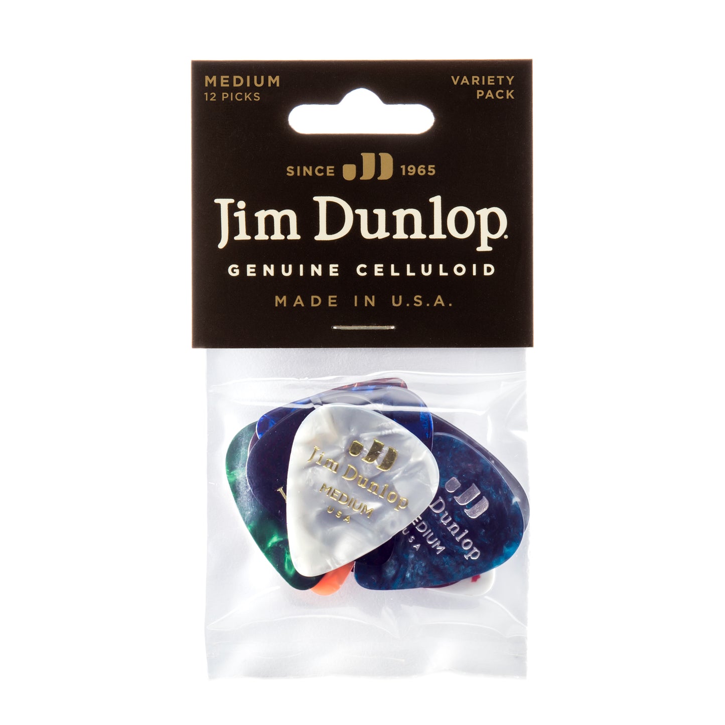 Jim Dunlop DUNLOP CELLULOID VARIETY PACK GUITAR PICK PLAYER'S PACK 12-PACK MEDIUM - PVP106
