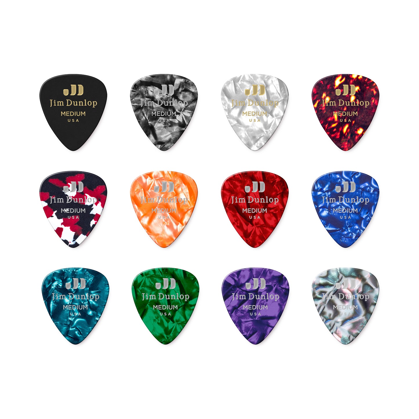 Jim Dunlop DUNLOP CELLULOID VARIETY PACK GUITAR PICK PLAYER'S PACK 12-PACK MEDIUM - PVP106