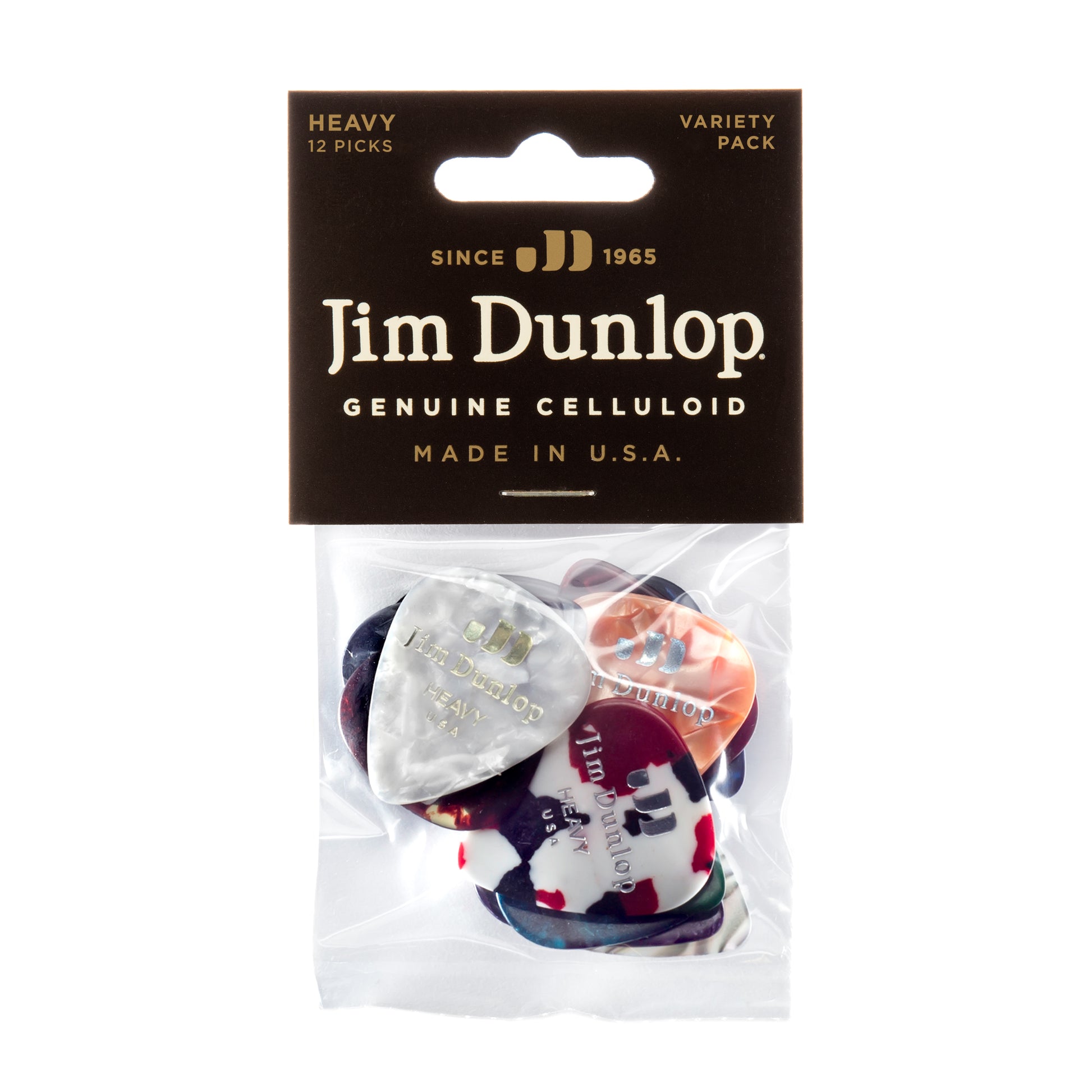 Jim Dunlop DUNLOP CELLULOID VARIETY PACK GUITAR PICK PLAYER'S PACK 12-PACK HEAVY - PVP107