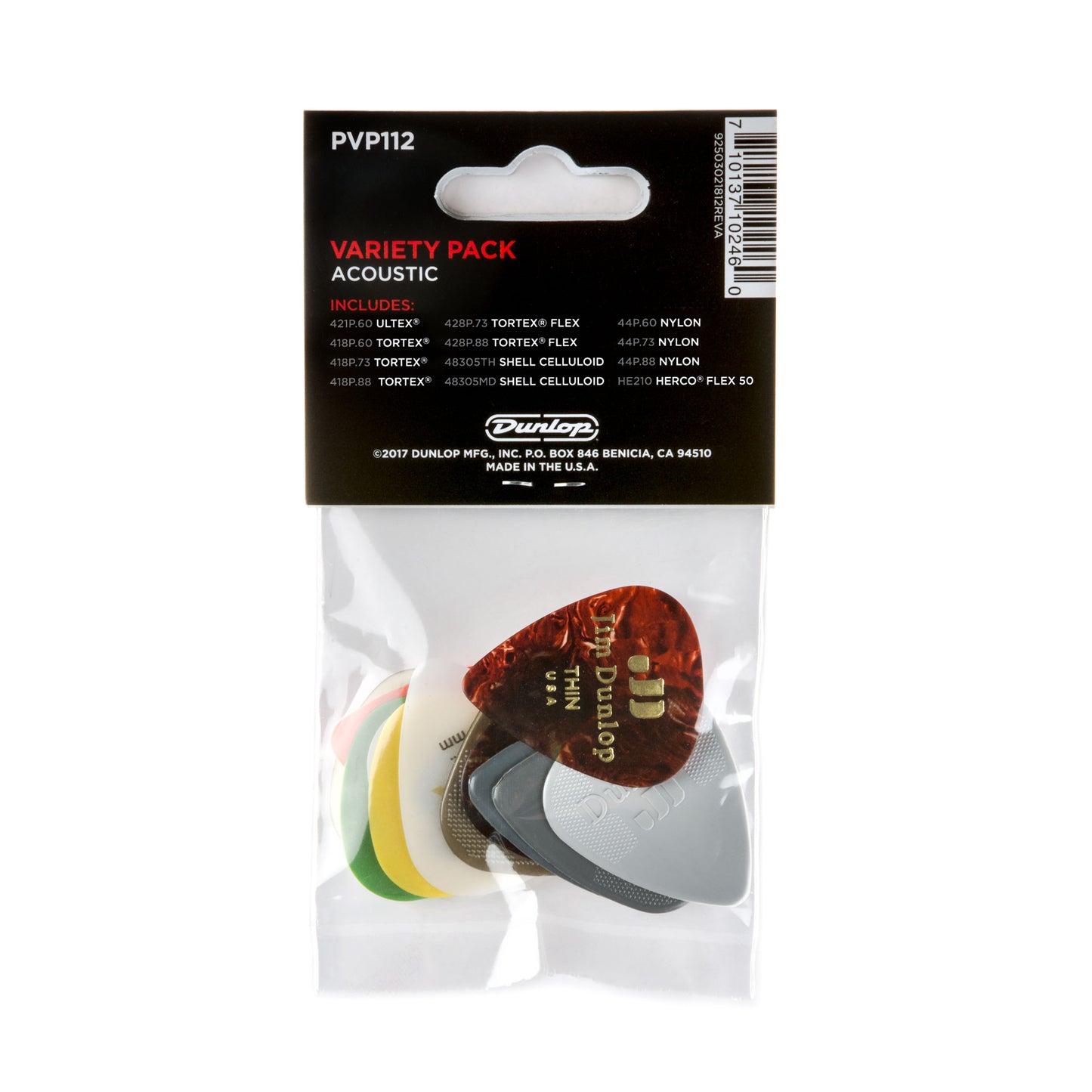 Jim Dunlop DUNLOP ACOUSTIC VARIETY PACK GUITAR PICK PLAYER'S PACK 12-PACK - PVP112