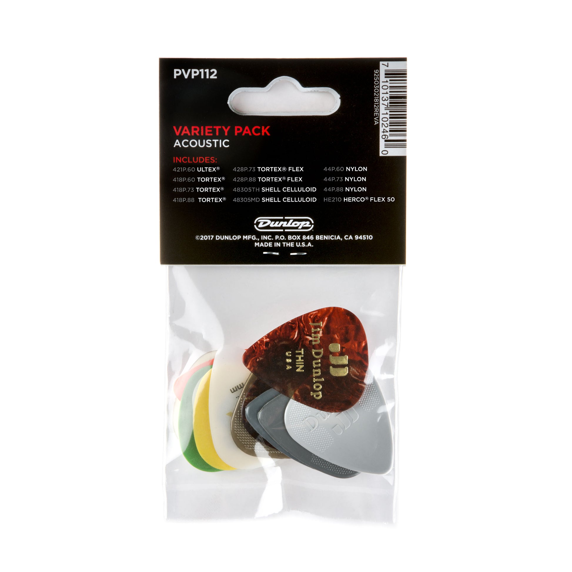 Jim Dunlop DUNLOP ACOUSTIC VARIETY PACK GUITAR PICK PLAYER'S PACK 12-PACK - PVP112