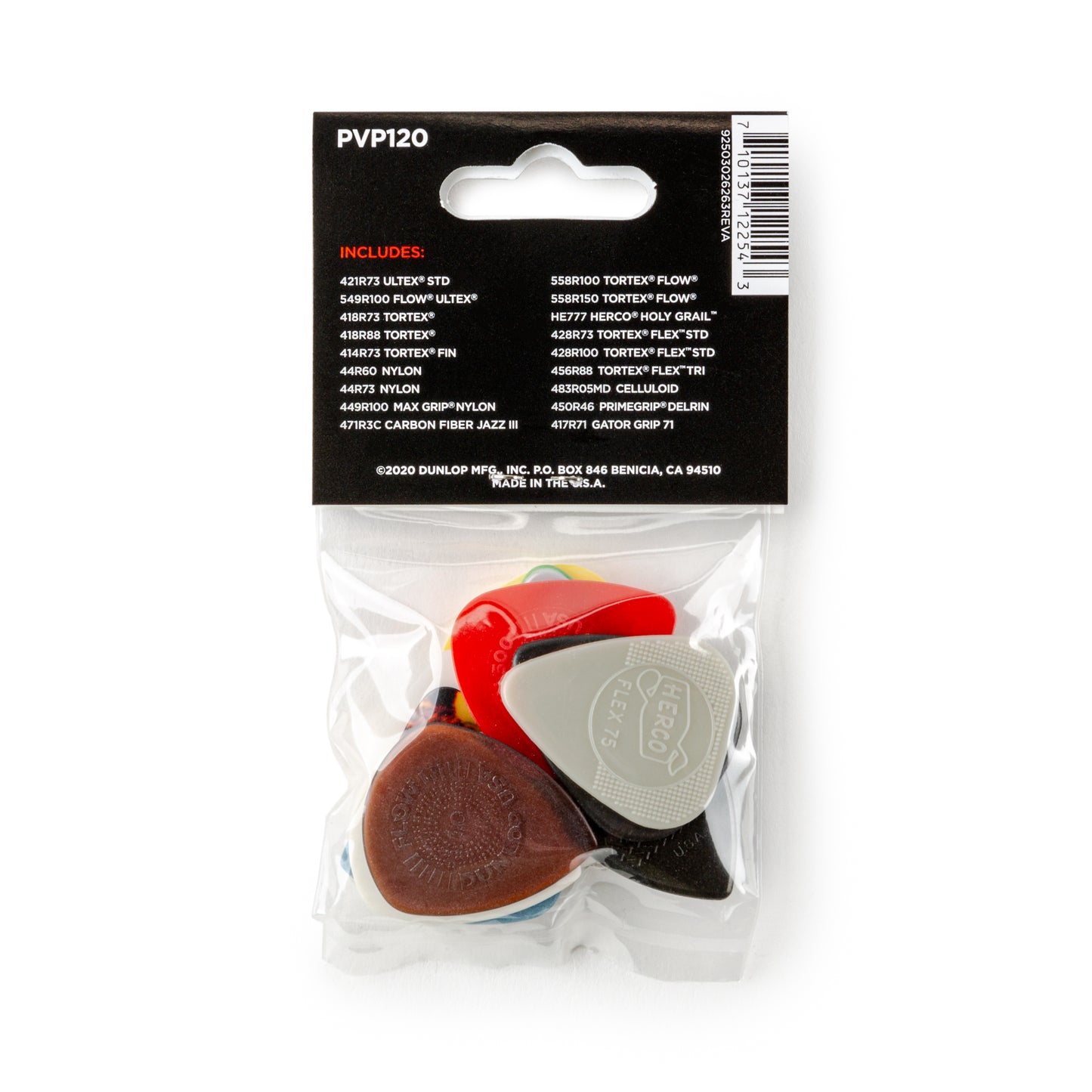 Jim Dunlop DUNLOP RECORDING PICK VARIETY PACK GUITAR PICK PLAYER'S PACK 18-PACK - PVP120