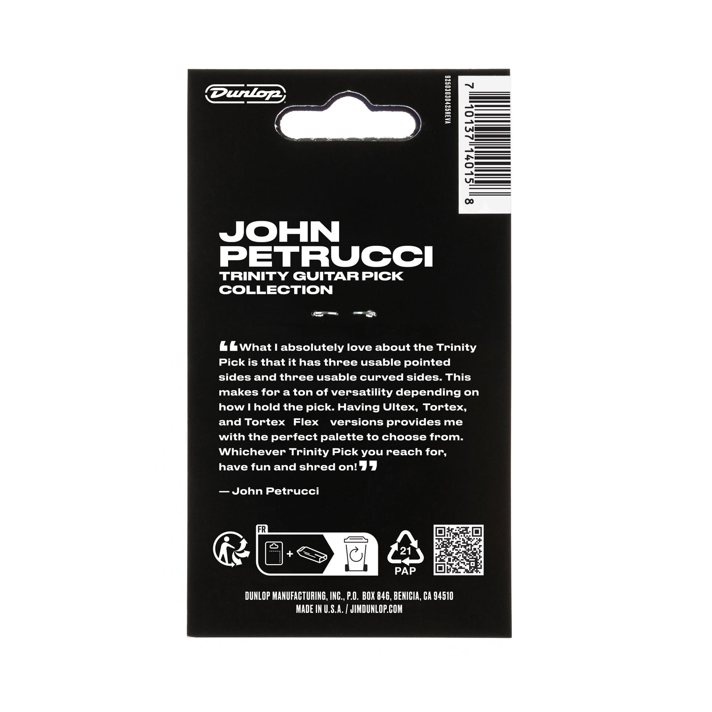 Jim Dunlop DUNLOP JOHN PETRUCCI TRINITY VARIETY PACK GUITAR PICK PLAYER'S PACK 06-PACK - PVP124