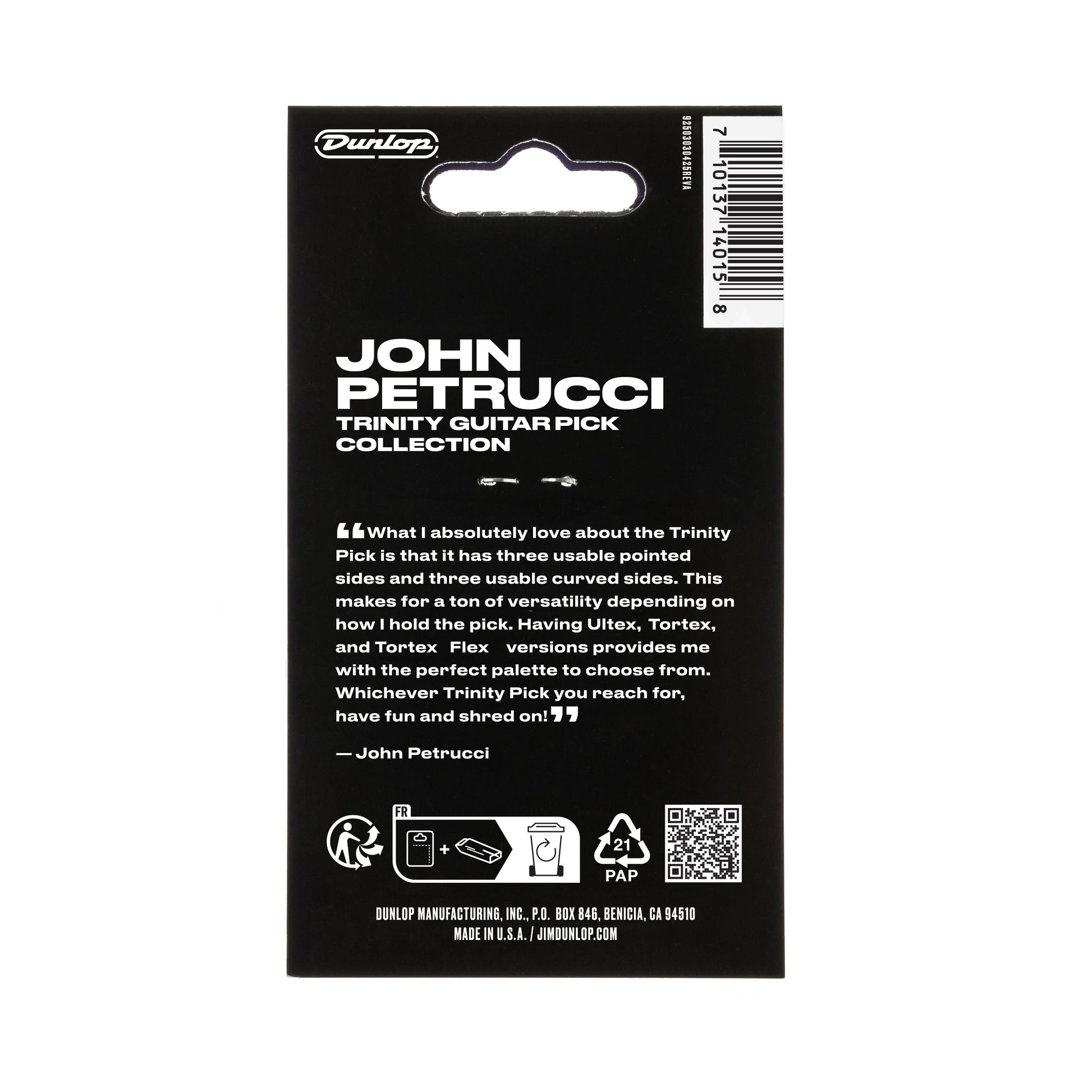 Jim Dunlop DUNLOP JOHN PETRUCCI TRINITY VARIETY PACK GUITAR PICK PLAYER'S PACK 06-PACK - PVP124