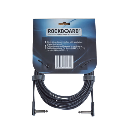 RockBoard RockBoard Flat Instrument Cable 600cm Angled/Angled - RBO CAB FL 600BLK AA